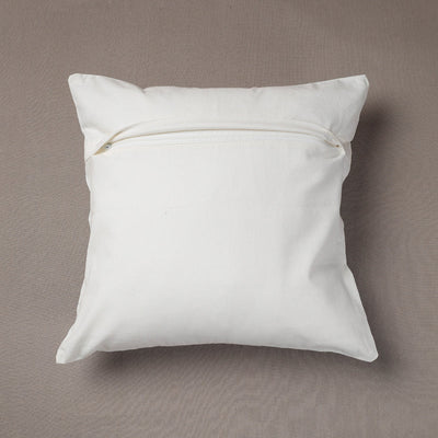 Brown - Sanganeri Block Printed Cotton Cushion Cover (16 x 16 in)