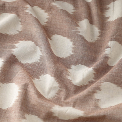 Brown - Handloom Cotton Pochampally Double Ikat Fabric 01