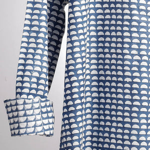 Blue - Hand Block Printed Cotton Full Sleeve Men Shirt