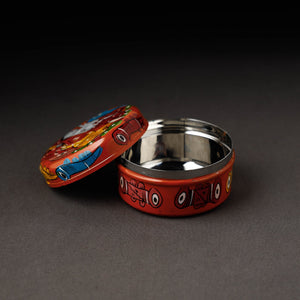 Bengal Patua Handpainted Stainless Steel Multi Utility Container