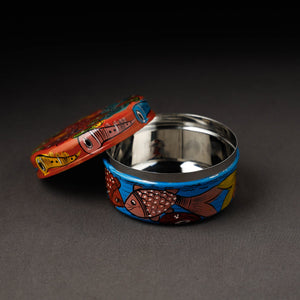 Bengal Patua Handpainted Stainless Steel Multi Utility Container