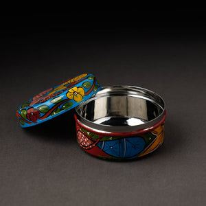 Bengal Patua Handpainted Stainless Steel Multi Utility Container