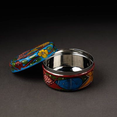 Bengal Patua Handpainted Stainless Steel Multi Utility Container