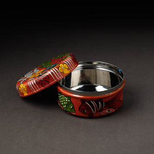 Bengal Patua Handpainted Stainless Steel Multi Utility Container
