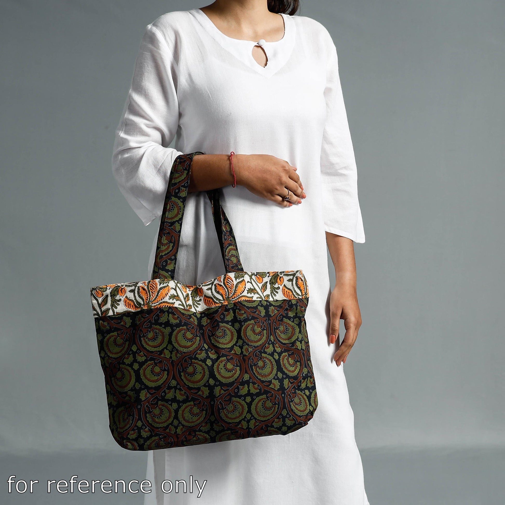 Black - Hand Block Printed Laminated Jute Shoulder Bag