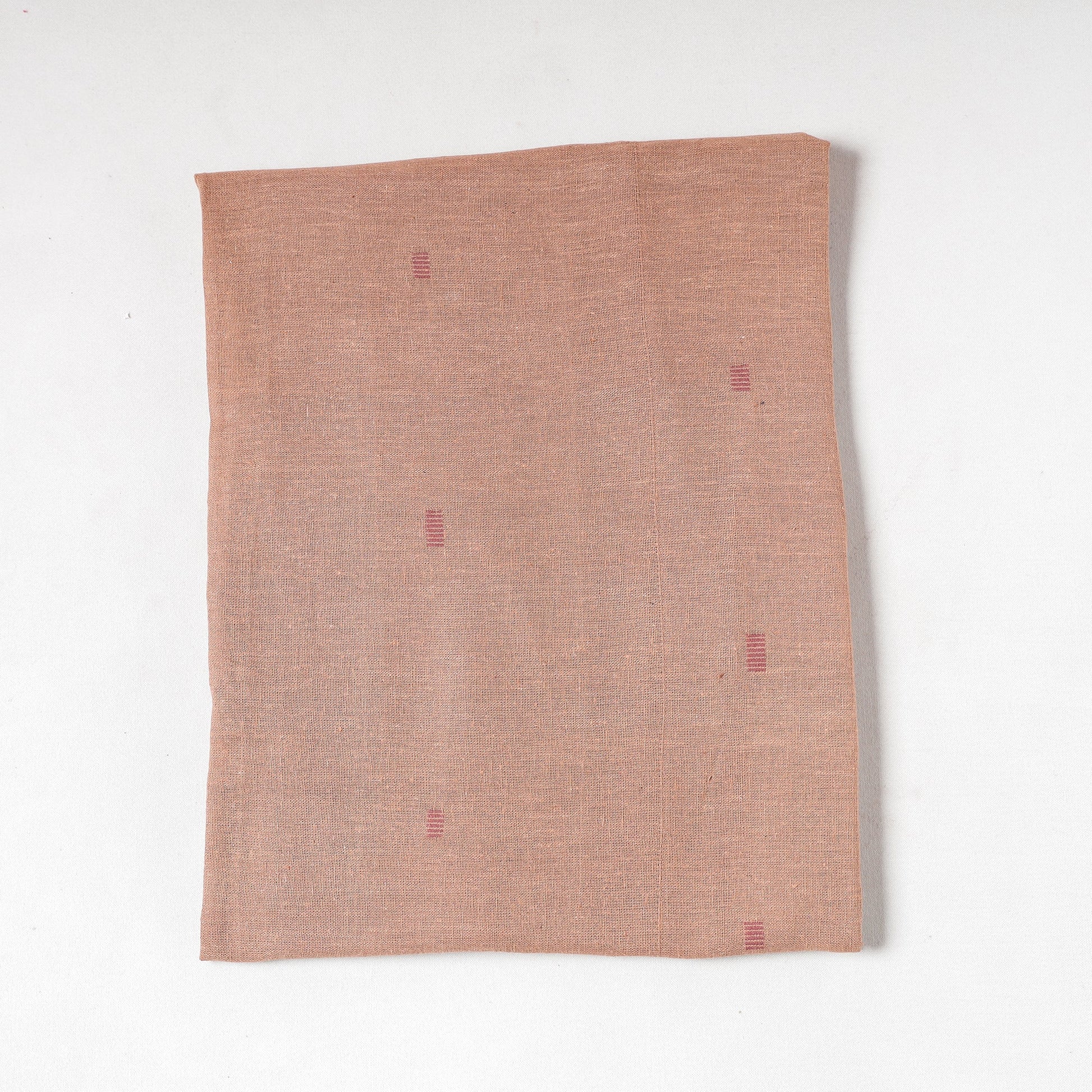 Brown - Organic Kala Cotton Pure Handloom Chaumukh Precut Fabric