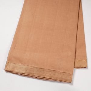 Beige - Original Mangalagiri Handloom Cotton Zari Border Fabric