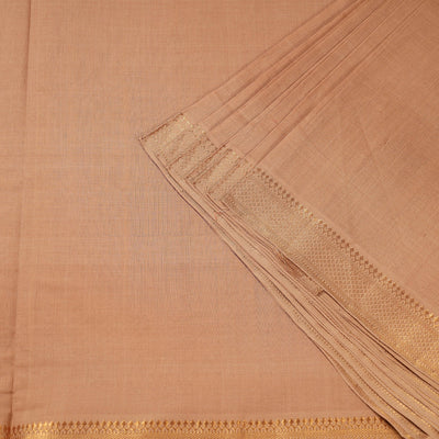 Beige - Original Mangalagiri Handloom Cotton Zari Border Fabric