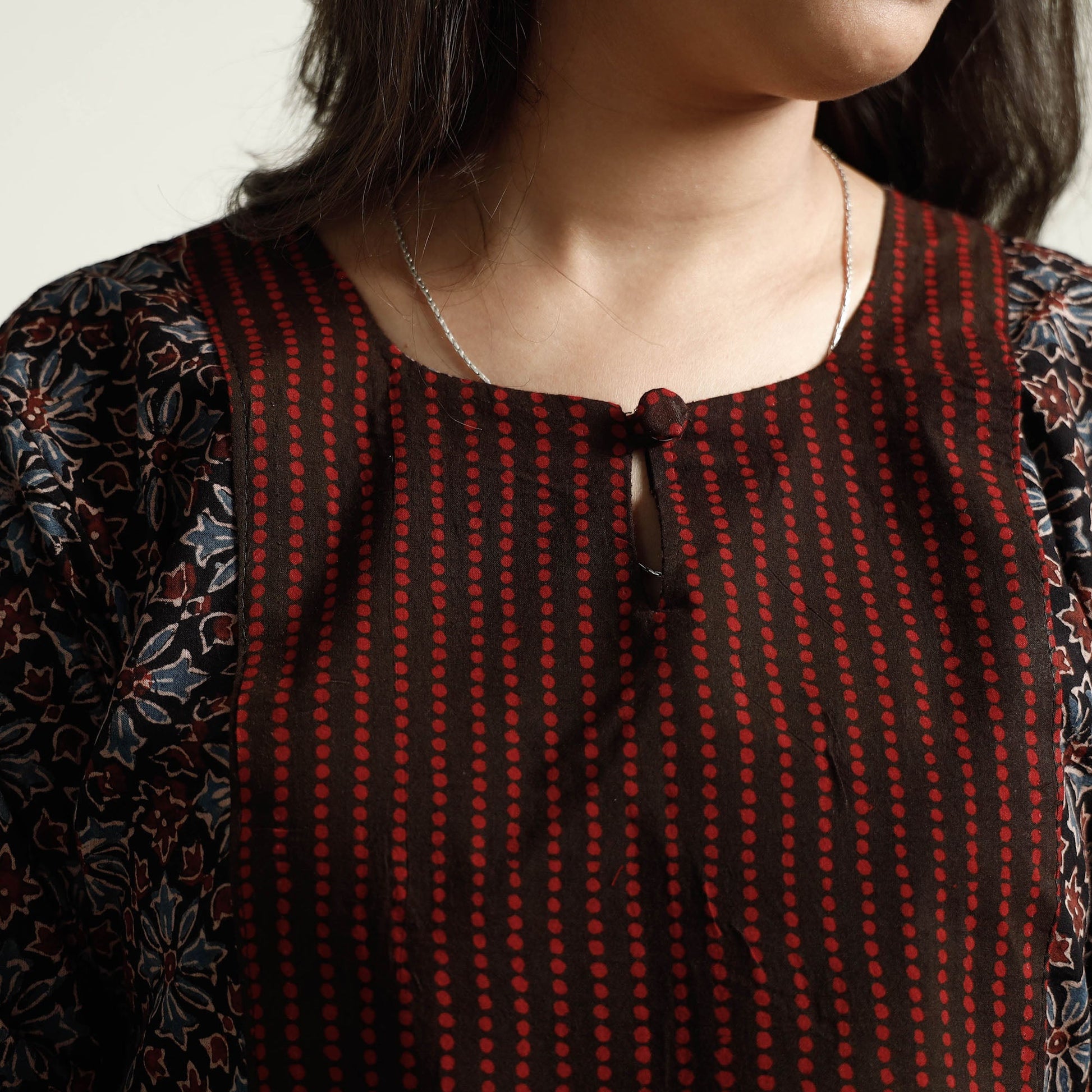 Black - Ajrakh Block Printed Cotton Kurta with Palazzo Set