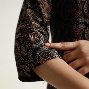 Black - Ajrakh Block Printed Cotton Kurta with Palazzo Set