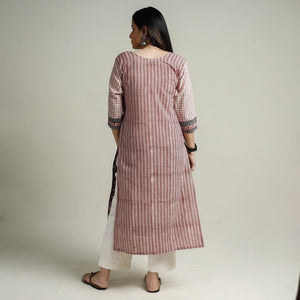 Black - Block Print Cotton Straight Bagh Kurta