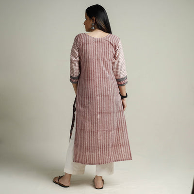 Black - Block Print Cotton Straight Bagh Kurta
