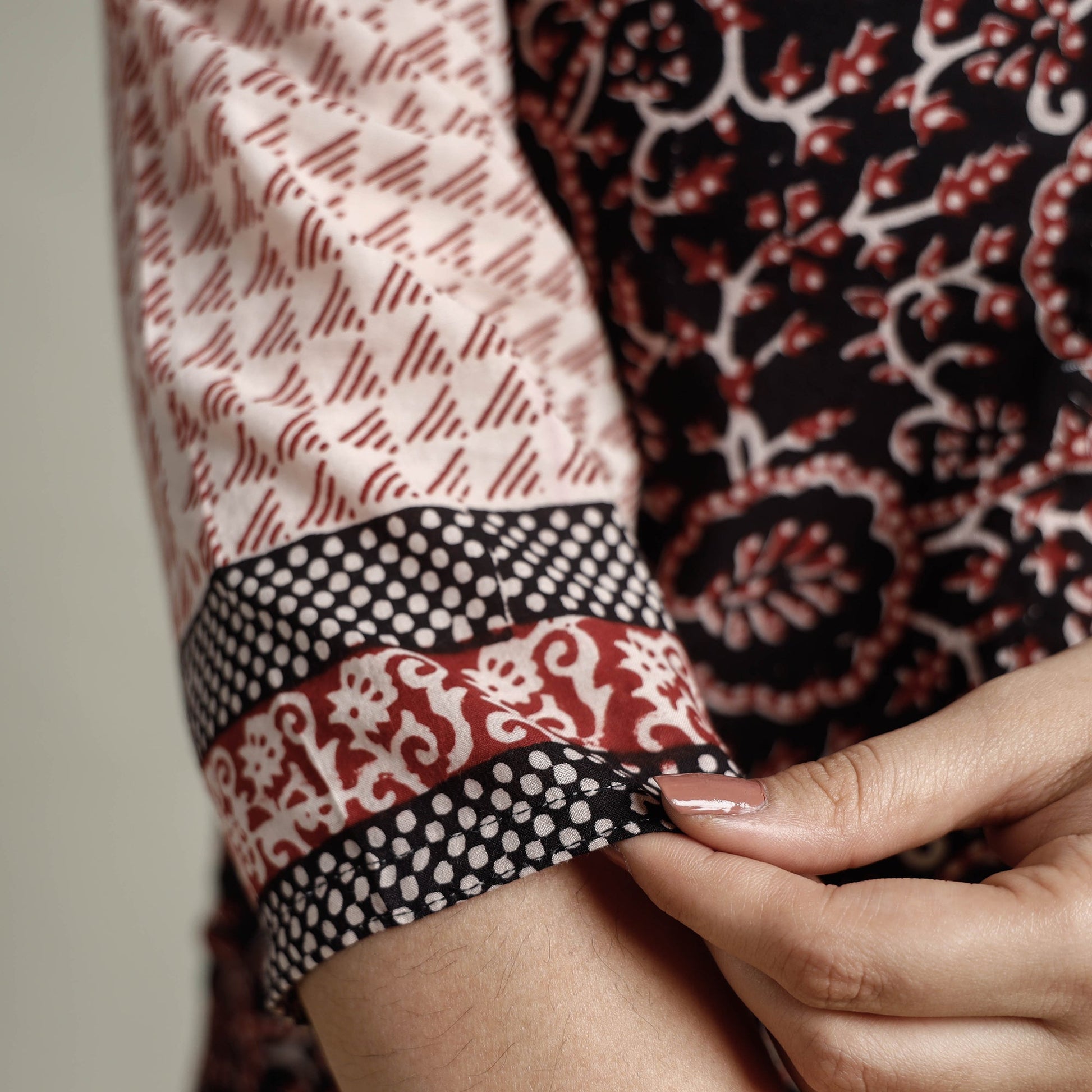 Black - Block Print Cotton Straight Bagh Kurta