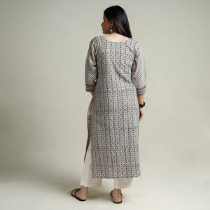 Black - Block Print Cotton Straight Bagh Kurta