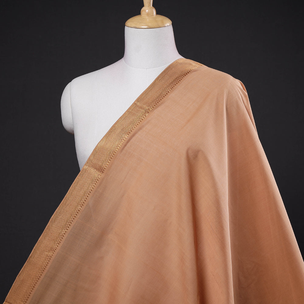 Beige - Original Mangalagiri Handloom Cotton Zari Border Fabric