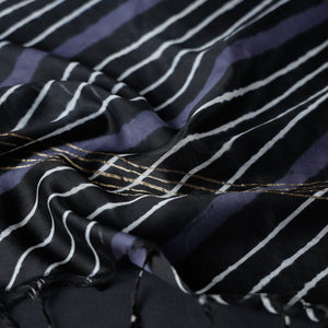 Black - Leheriya Tie-Dye Chanderi Silk Dupatta with Tassels