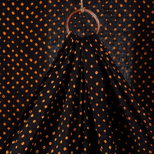 Black - Kutch Bandhani Tie-dye Soft Cotton Fabric