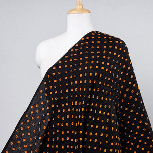 Black - Kutch Bandhani Tie-dye Soft Cotton Fabric