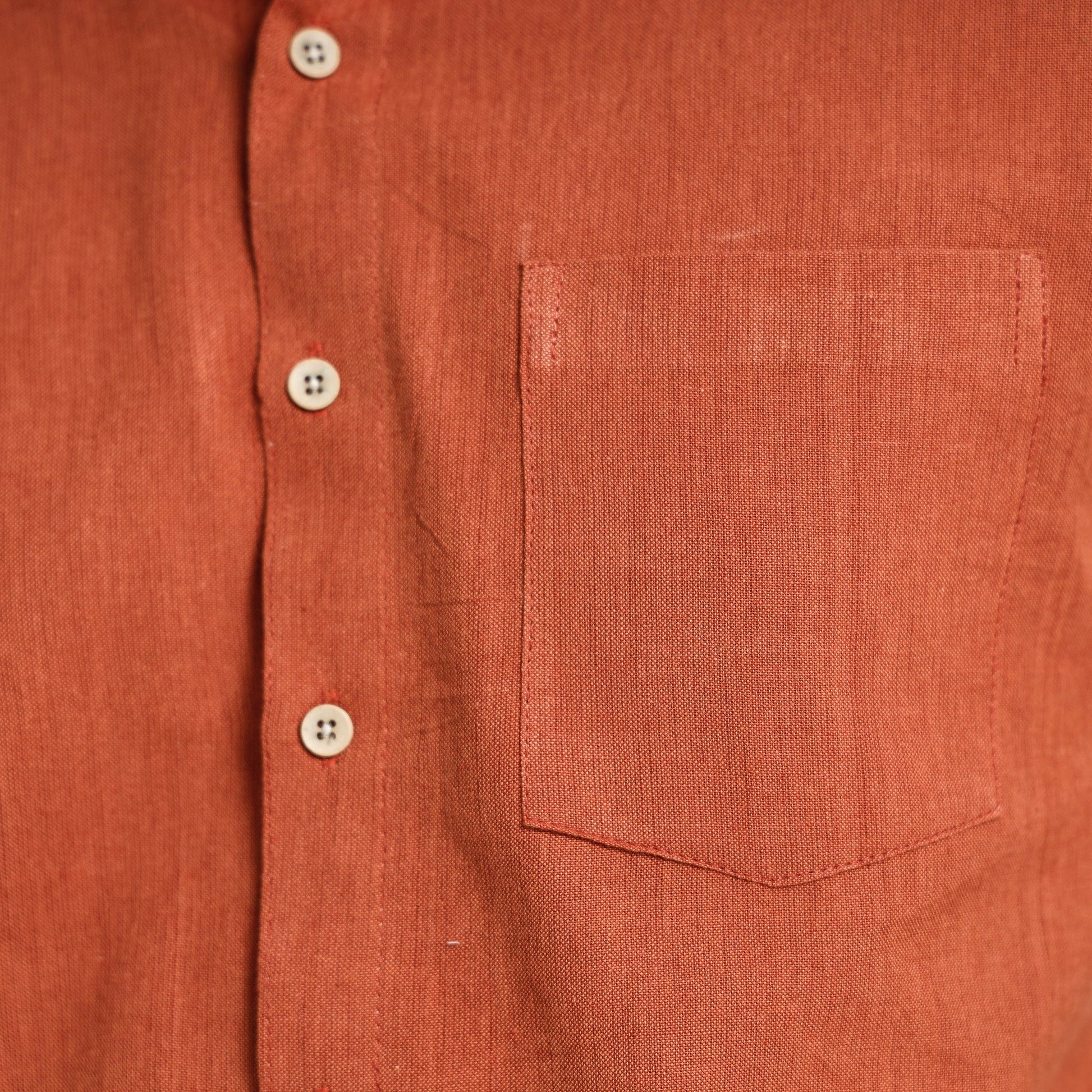Brown - Plain Handloom Cotton Men Half Sleeve Shirt