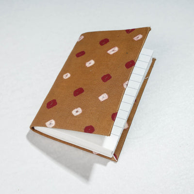 Brown - Bandhani Cover Handmade Paper Notebook (5 x 3.5 in)