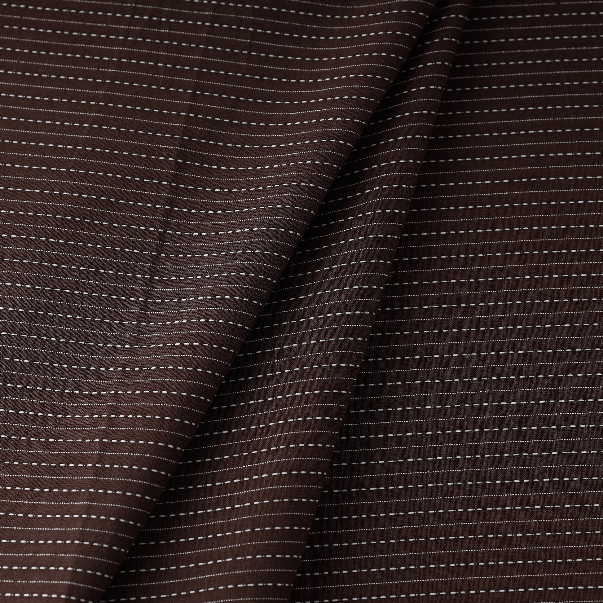 Brown - Prewashed Kantha Stitch Cotton Fabric 18