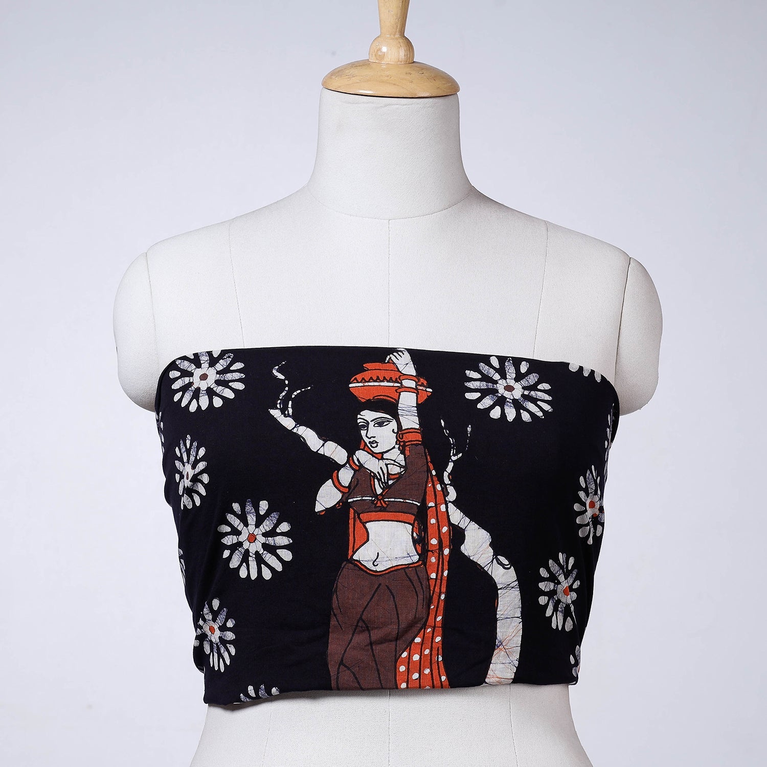 Black - Hand Batik Printing Cotton Blouse Piece