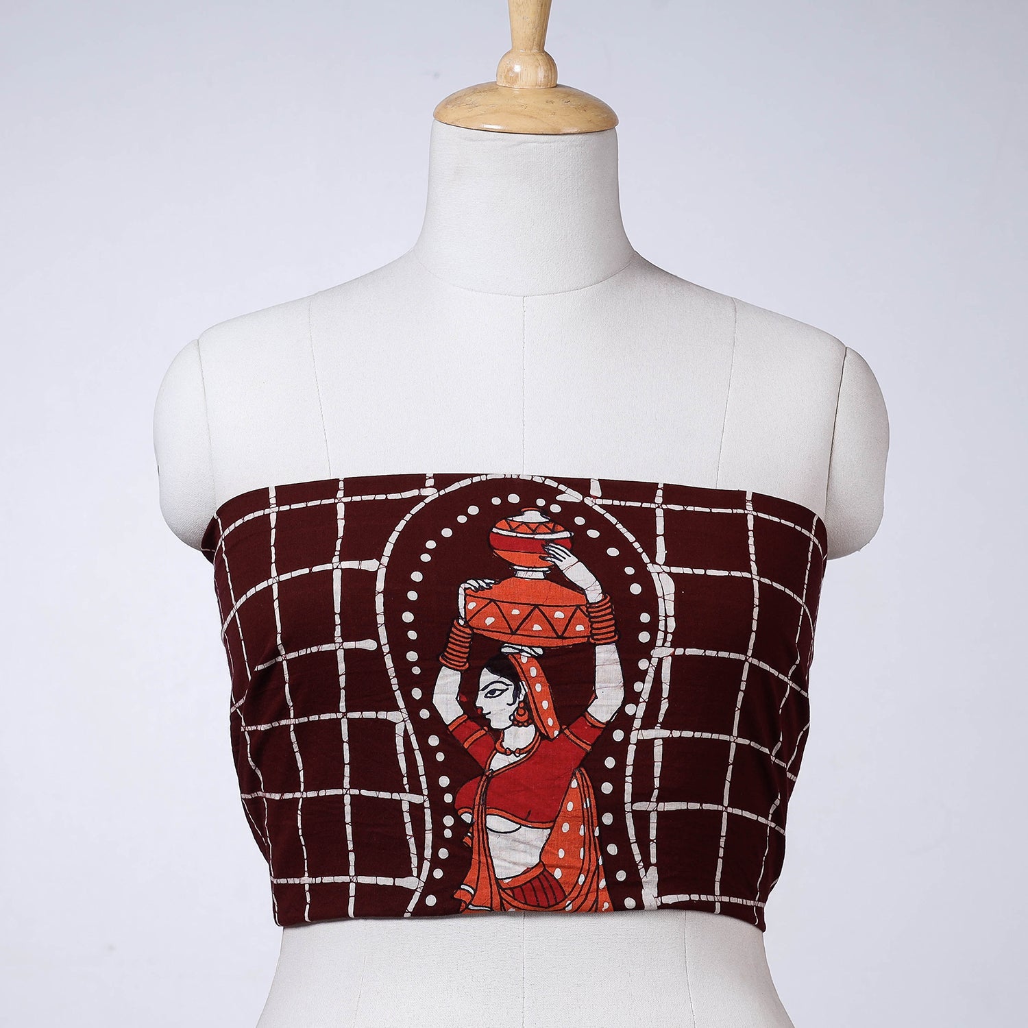 Brown - Hand Batik Printing Cotton Blouse Piece