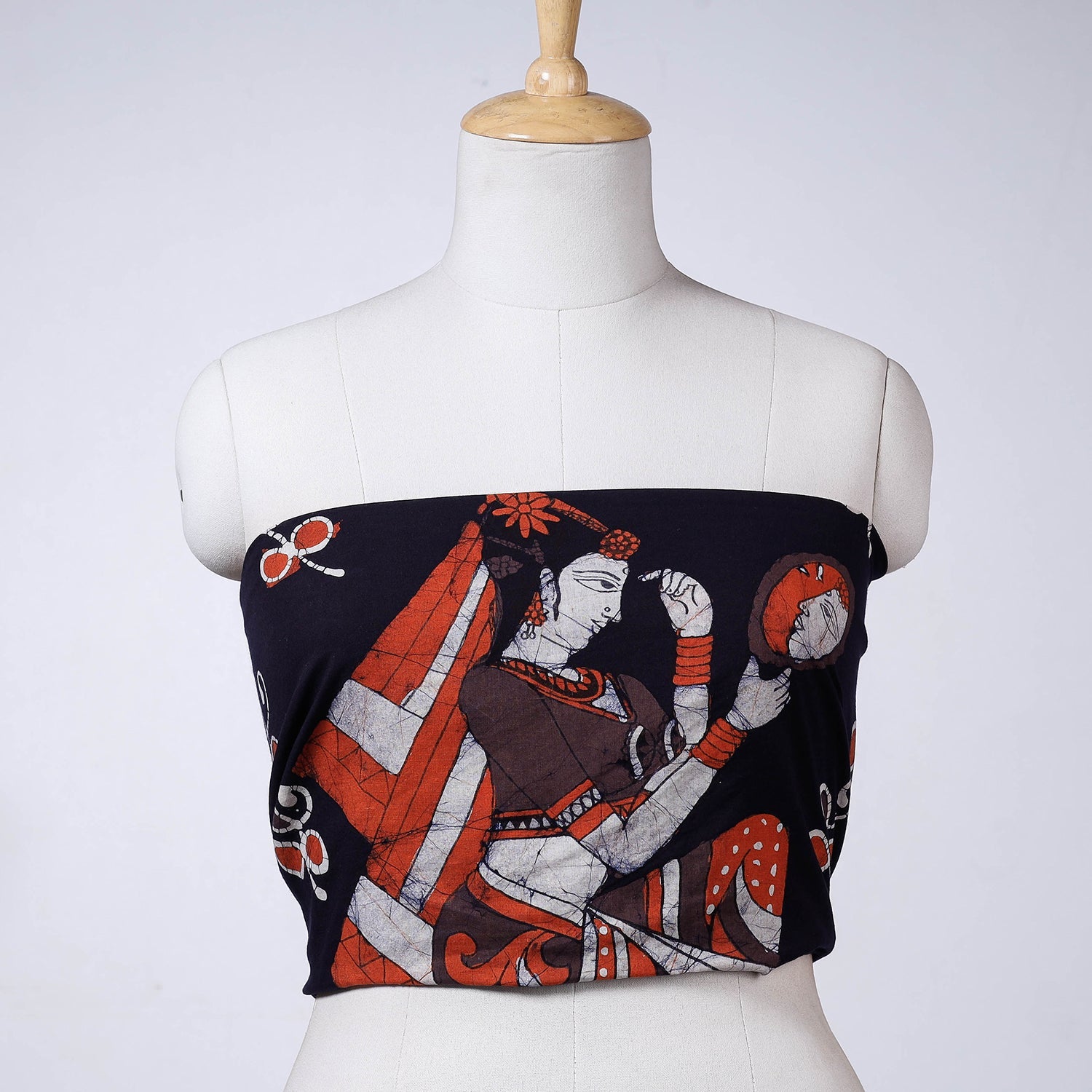 Black - Hand Batik Printing Cotton Blouse Piece