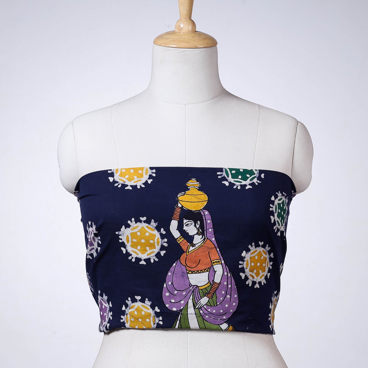 Blue - Hand Batik Printing Cotton Blouse Piece