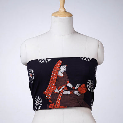 Black - Hand Batik Printing Cotton Blouse Piece