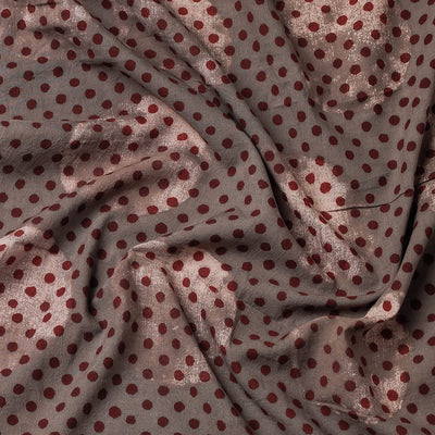Brown - Bindaas Block Art Printed Cotton Natural Dyed Precut Fabric (1.7 meter)