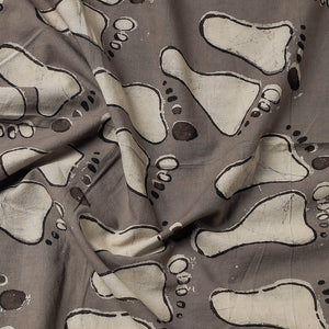 Brown - Bindaas Block Art Printed Cotton Natural Dyed Precut Fabric (1.3 meter)