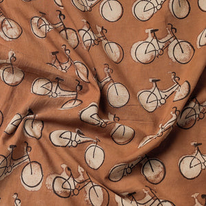 Brown - Bindaas Block Art Printed Cotton  Precut Fabric