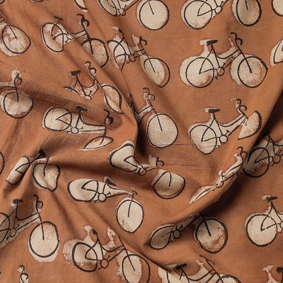Brown - Bindaas Block Art Printed Cotton  Precut Fabric