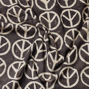 Brown - Bindaas Block Art Printed Cotton Natural Dyed Precut Fabric