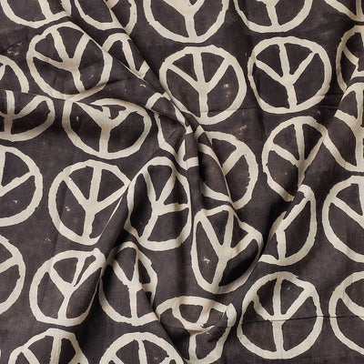 Brown - Bindaas Block Art Printed Cotton Natural Dyed Precut Fabric