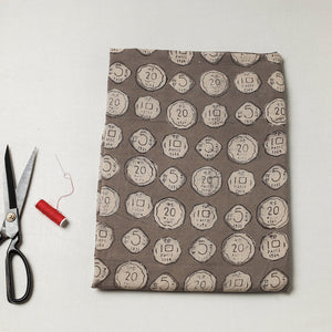 Brown - Bindaas Block Art Printed Cotton Natural Dyed Precut Fabric