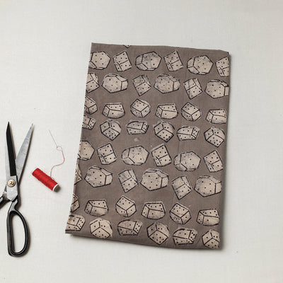 Brown - Bindaas Block Art Printed Cotton Precut Fabric