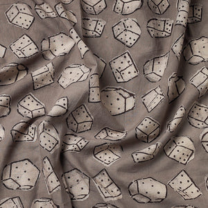 Brown - Bindaas Block Art Printed Cotton Precut Fabric