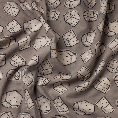 Brown - Bindaas Block Art Printed Cotton Precut Fabric