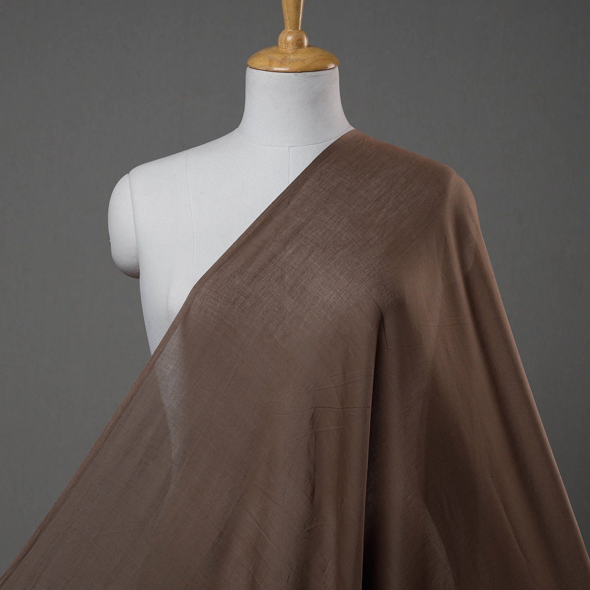 Brown - Prewashed Plain Mul Cotton Fabric 05