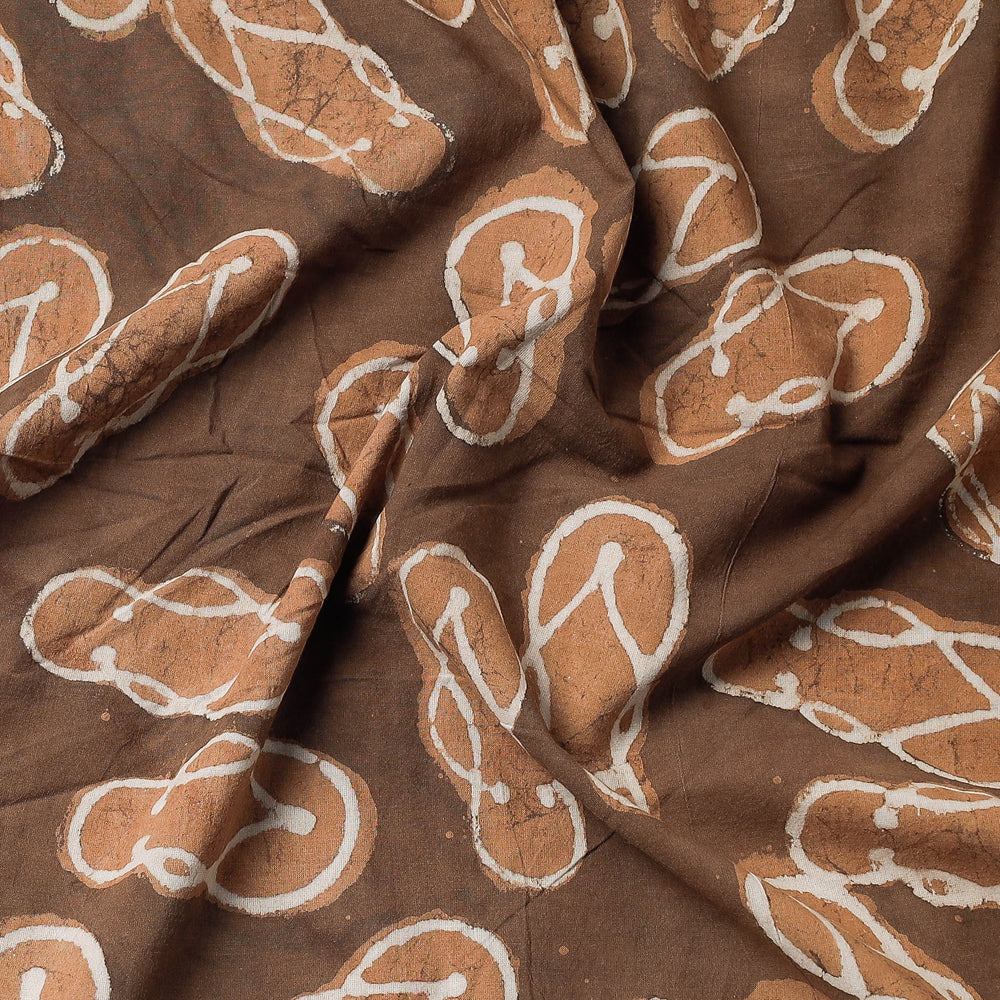 Brown - Bindaas Block Art Printed Cotton Precut Fabric