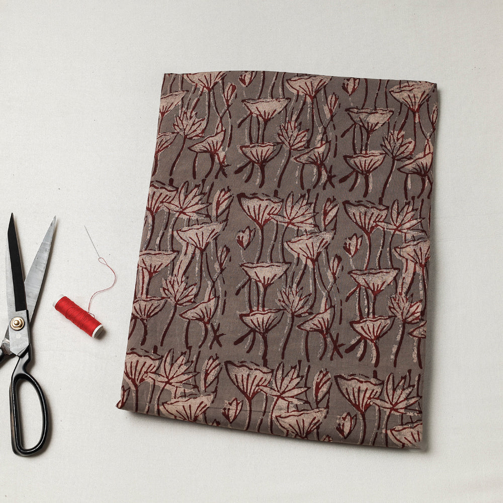 Brown - Bindaas Block Art Printed Cotton Precut Fabric