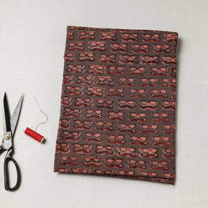 Brown - Bindaas Block Art Printed Cotton Precut Fabric