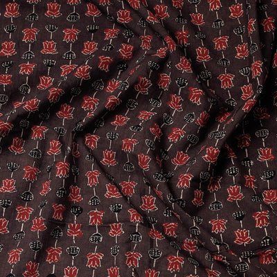 Brown - Ajrakh Block Printed Cotton Precut Fabric
