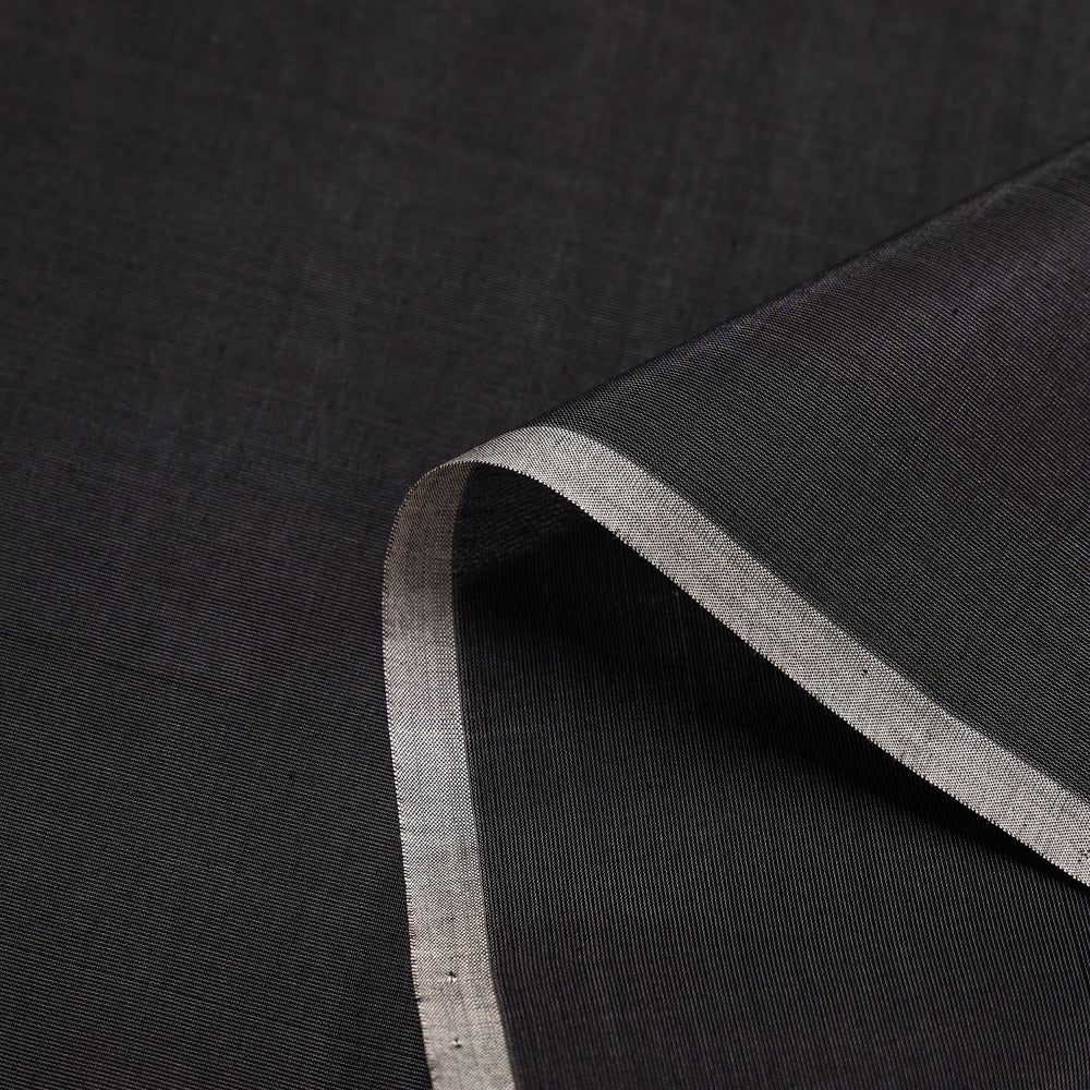 Black - Maheshwari Silk Cotton Pure Handloom Fabric