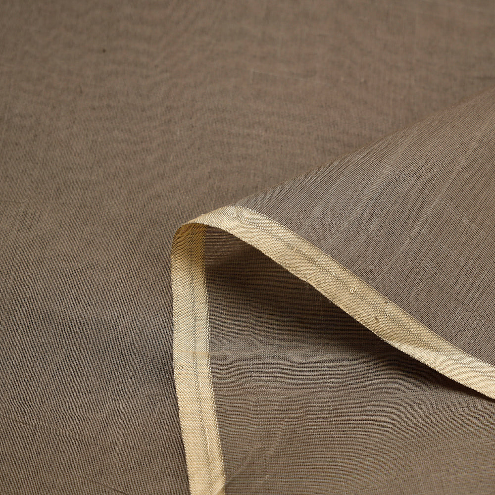 Brown - Maheshwari Silk Cotton Pure Handloom Fabric