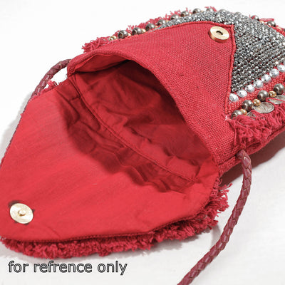 Beige - Banjara Vintage Embroidery Bead & Coin Work Sling Bag
