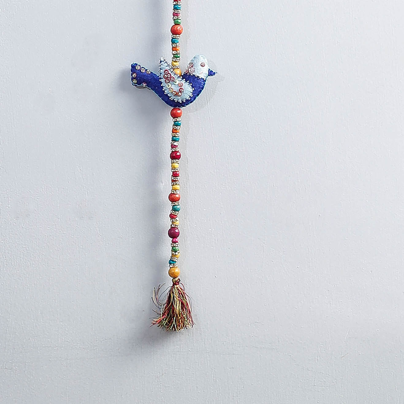Bird - Handmade Felt & Beadwork Wall Hanging