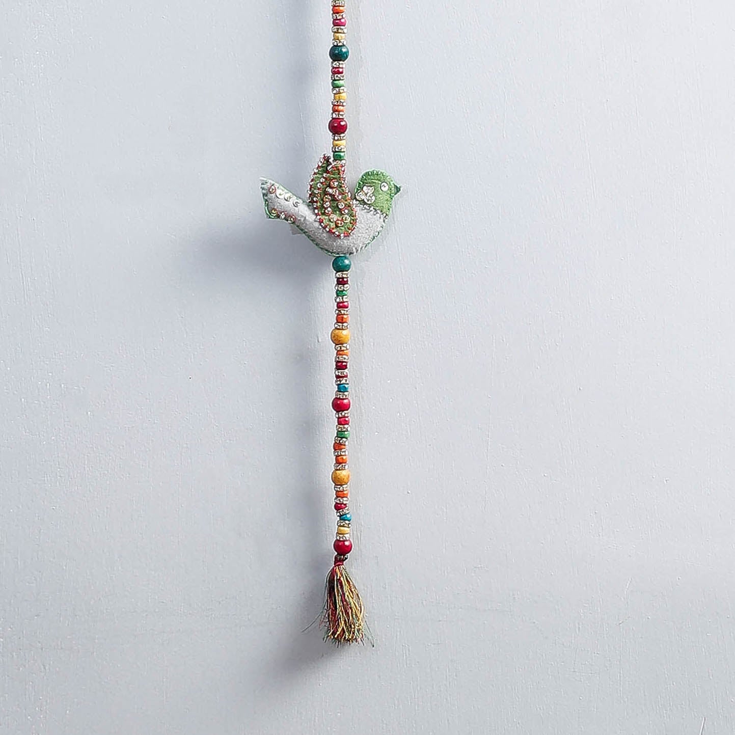 Bird - Handmade Felt & Beadwork Wall Hanging